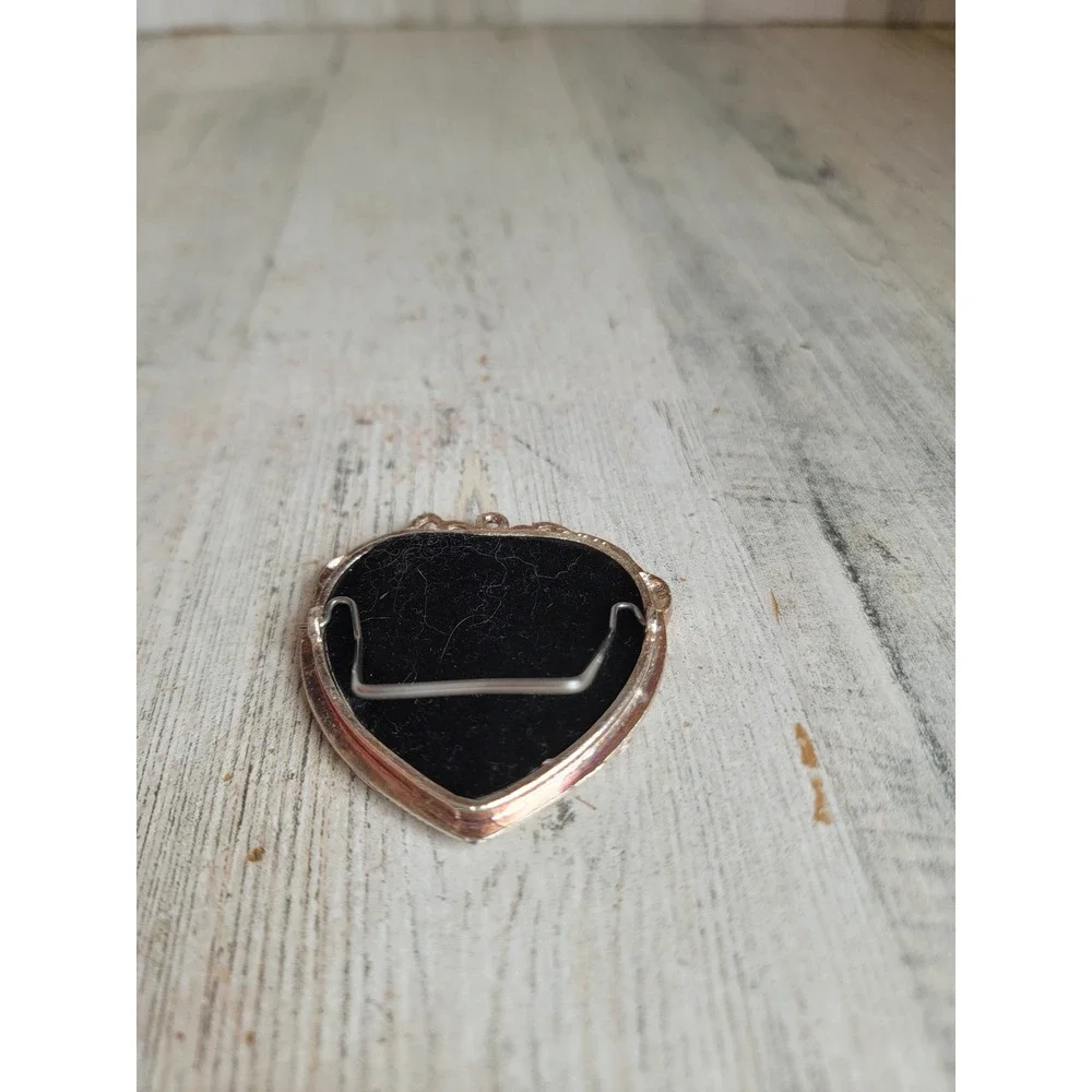 Mini silver heart shaped frame vintage metal unique Valentine home decor figure